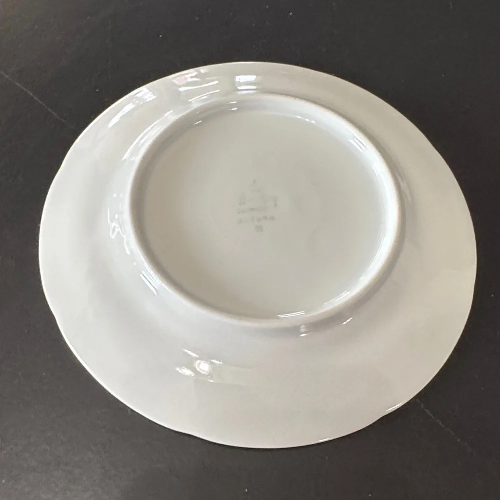 Winterling Germany Autumn Leaves Set of 4 Dessert Salad Plates Gold Trim Rim